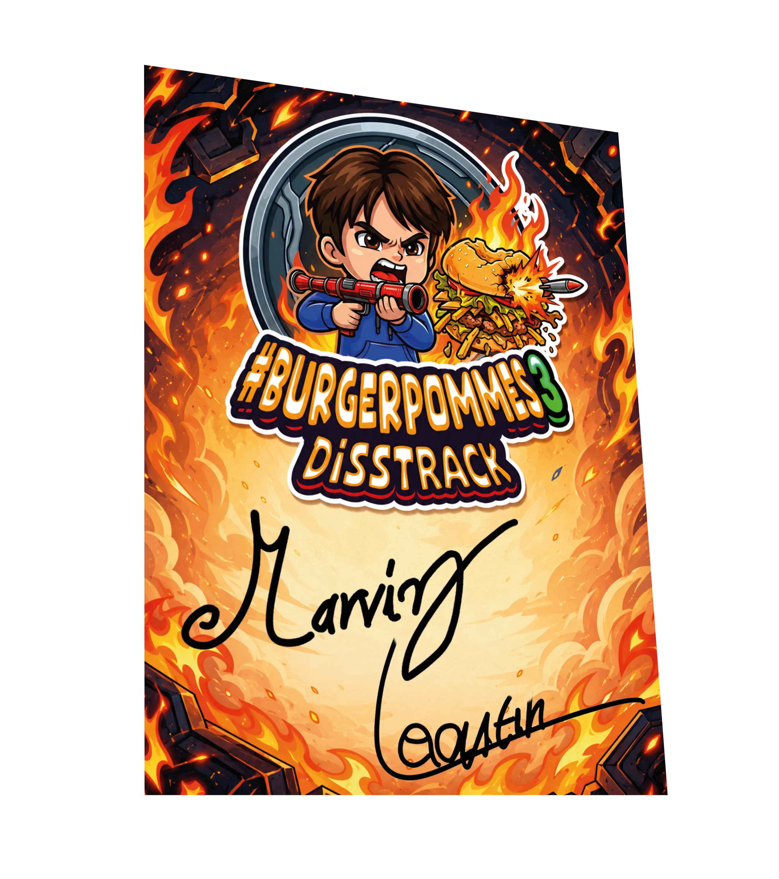 MarvinVlogt x Leontin - #BURGERPOMMES 3 Disstrack - T-Shirt, Turnbeutel & Autogrammkarte