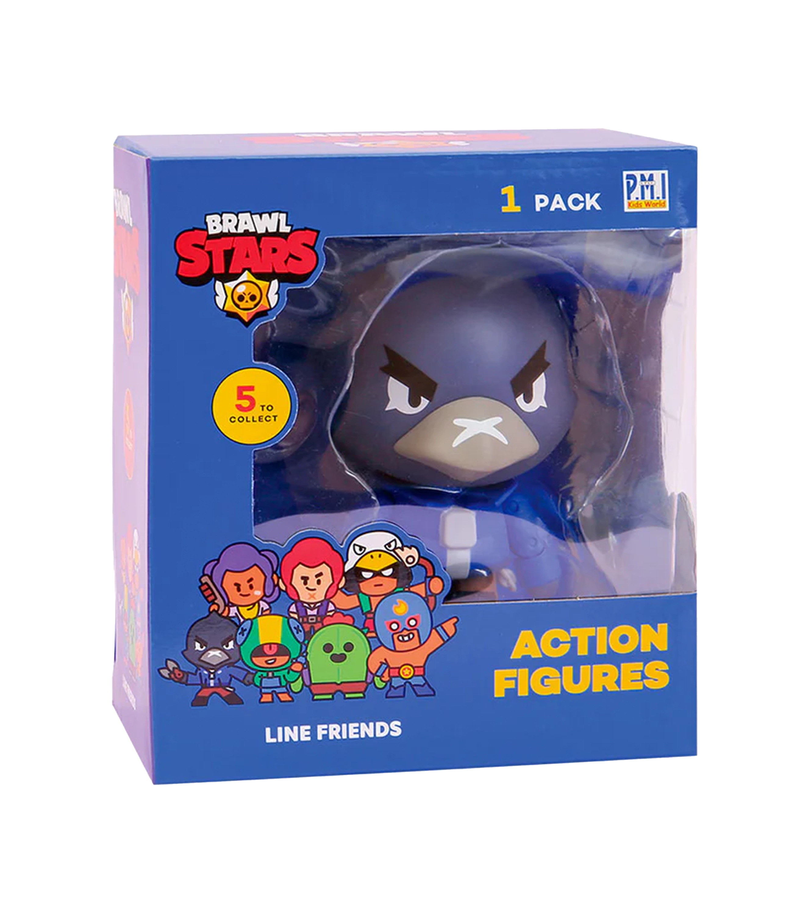 Brawl Stars Sammelfigur Crow in Originalbox – detailreiche Actionfigur aus der Line Friends Reihe für die Community.