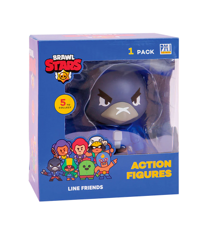 Brawl Stars Action-Figur Crow in Sammlerbox – limitierte Figur aus der LINE FRIENDS Kollektion mit 5 Charakteren zum Sammeln.

