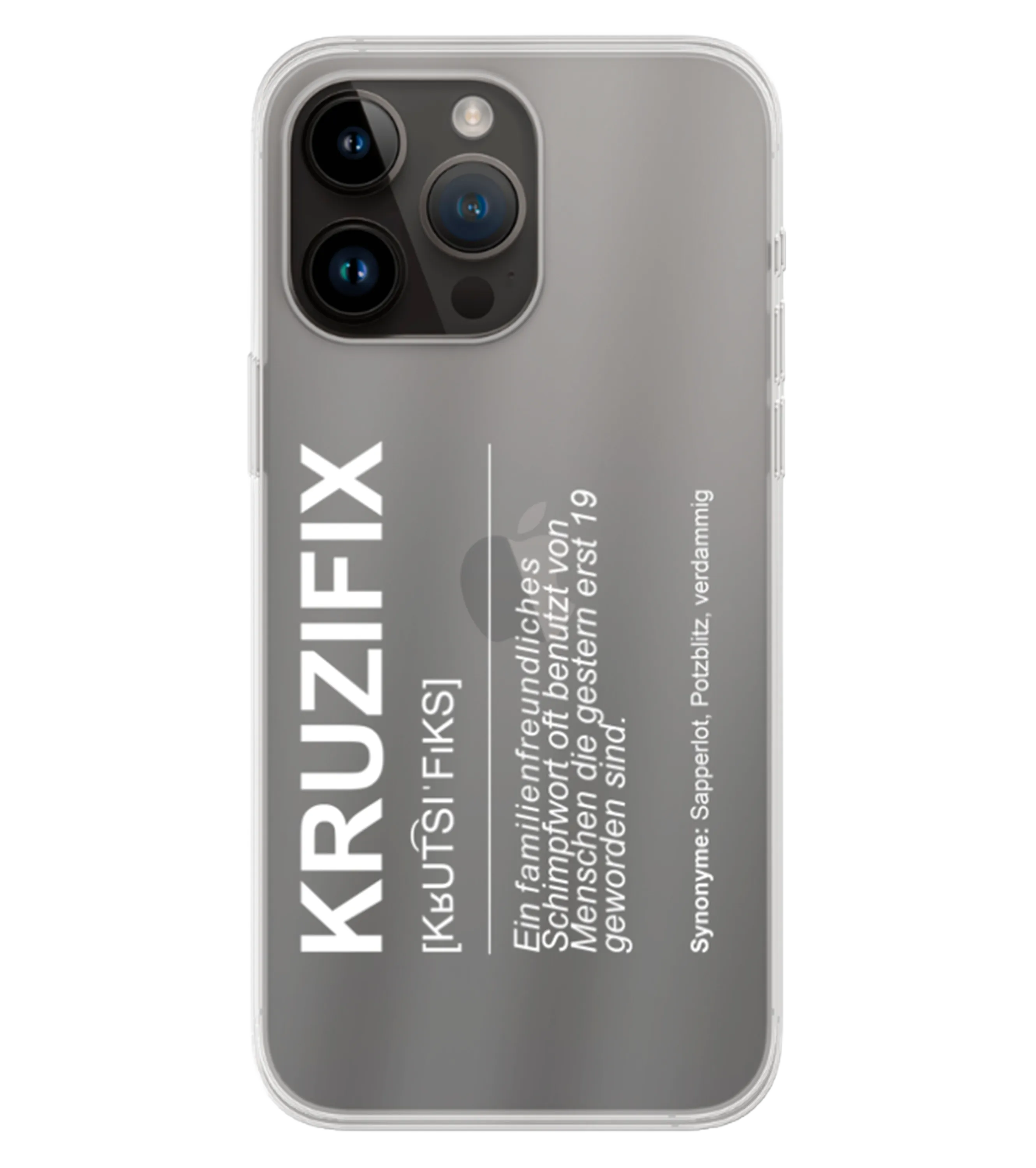 ItsKaby - Handyhülle - Kruzifix - Weiße Schrift