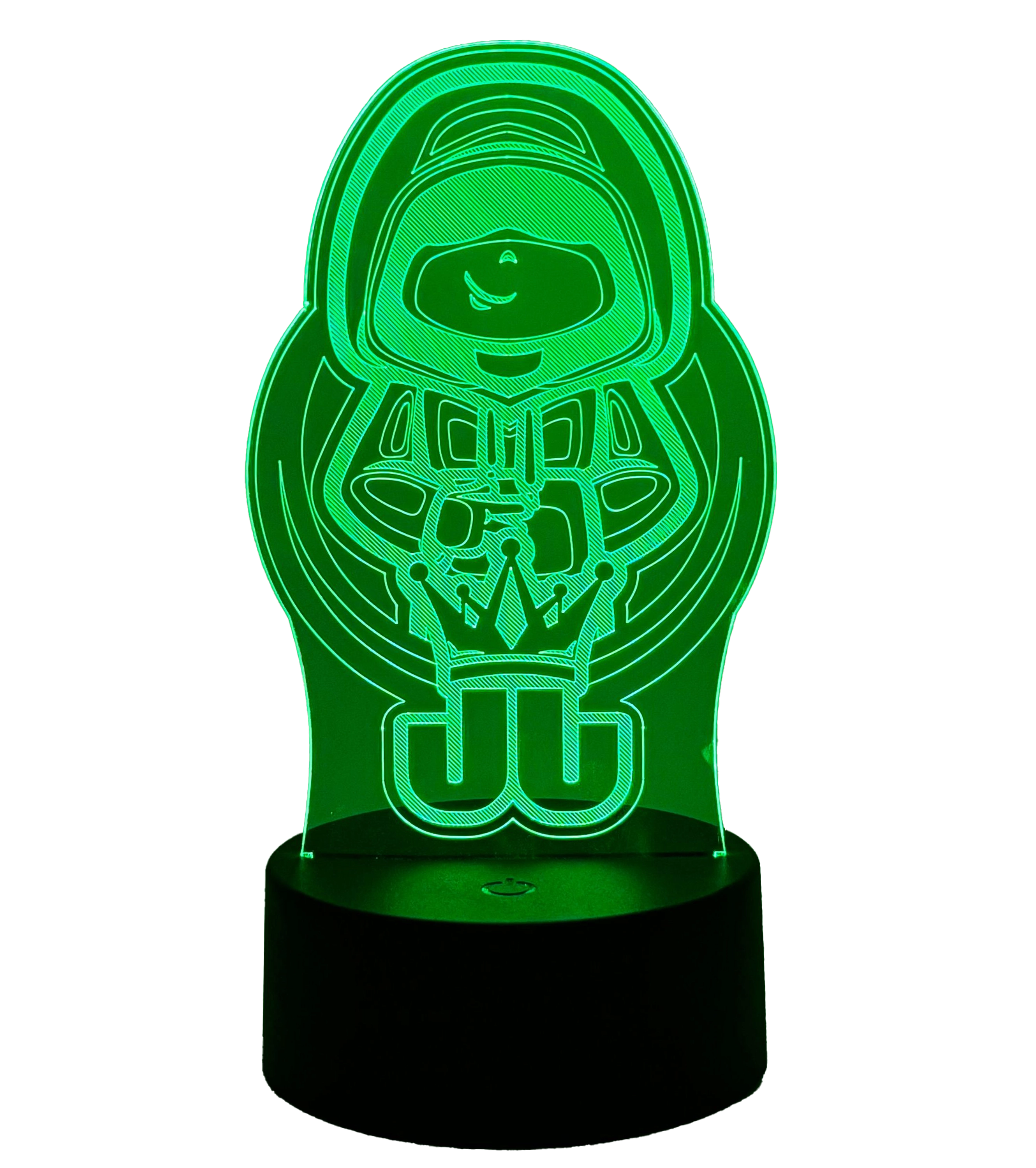 Jo Jonas LED-Lampe mit leuchtend grünem Licht und detailliertem Gaming-Motiv – stimmungsvolle Fan-Deko für Gamer und Sammler.

