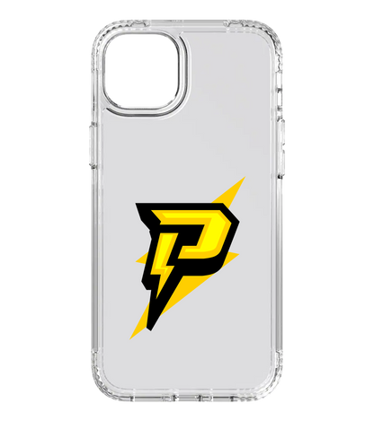 Transparente Handyhülle mit gelbem Blitz-Logo von Puuki – stylisches Accessoire für Fans von YouTube-Content und Brawl Stars.

