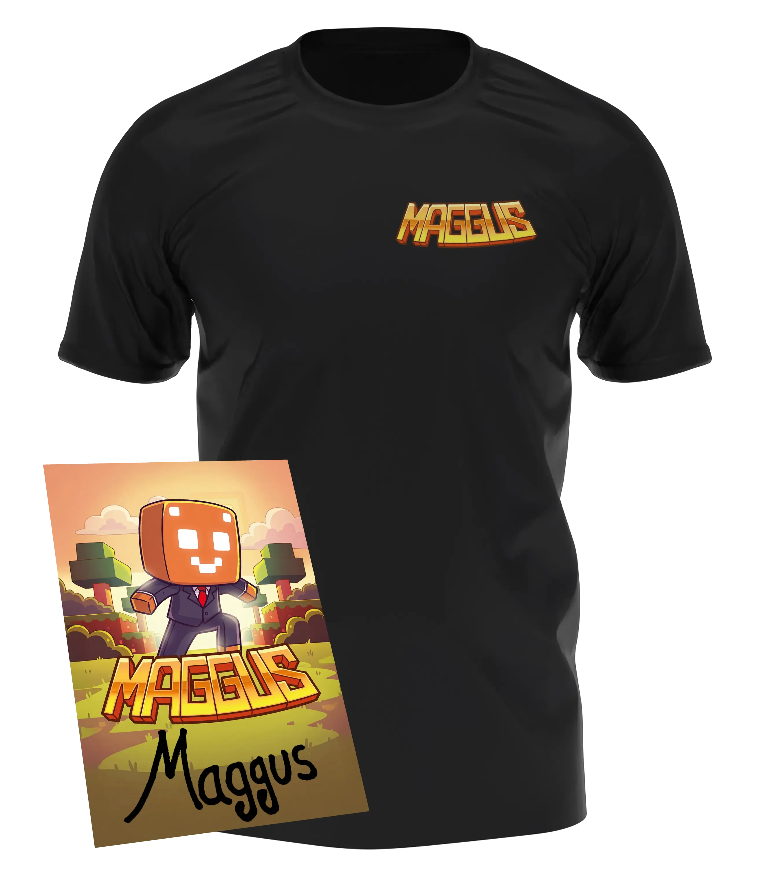 Maggus - T-Shirt mit Brustprint + Autogrammkarte