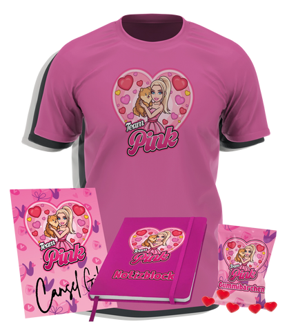 CanselGuel Love Bundle - T-Shirt + Notizbuch + Gummibärchen + Autogrammkarte